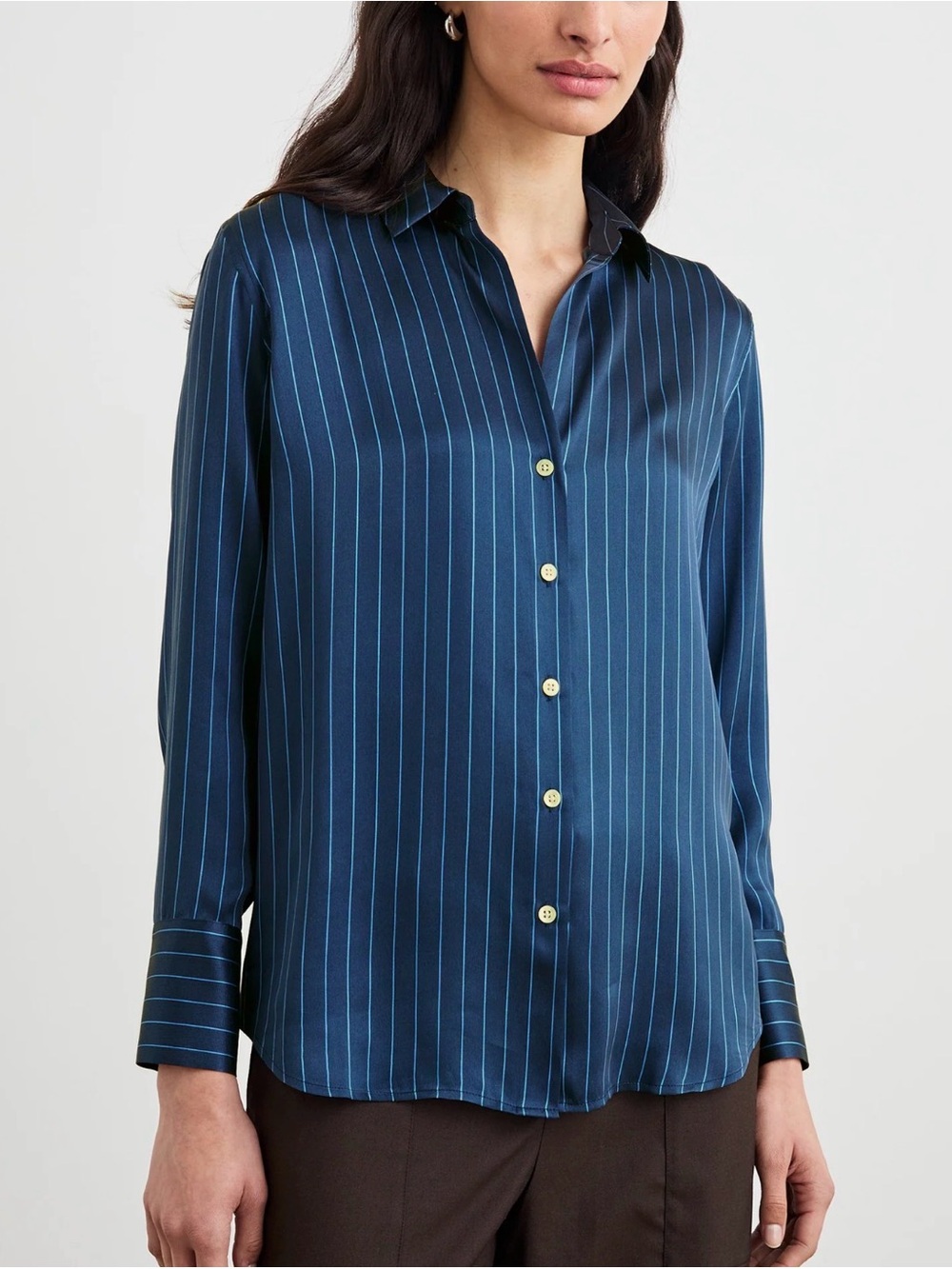 Rails Dorian Shirt in Arctic Stripe 100% Silk